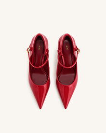 Thalina Patent Leather Pumps - Red