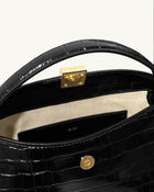 Talia Top Handle Bag - Black Croc