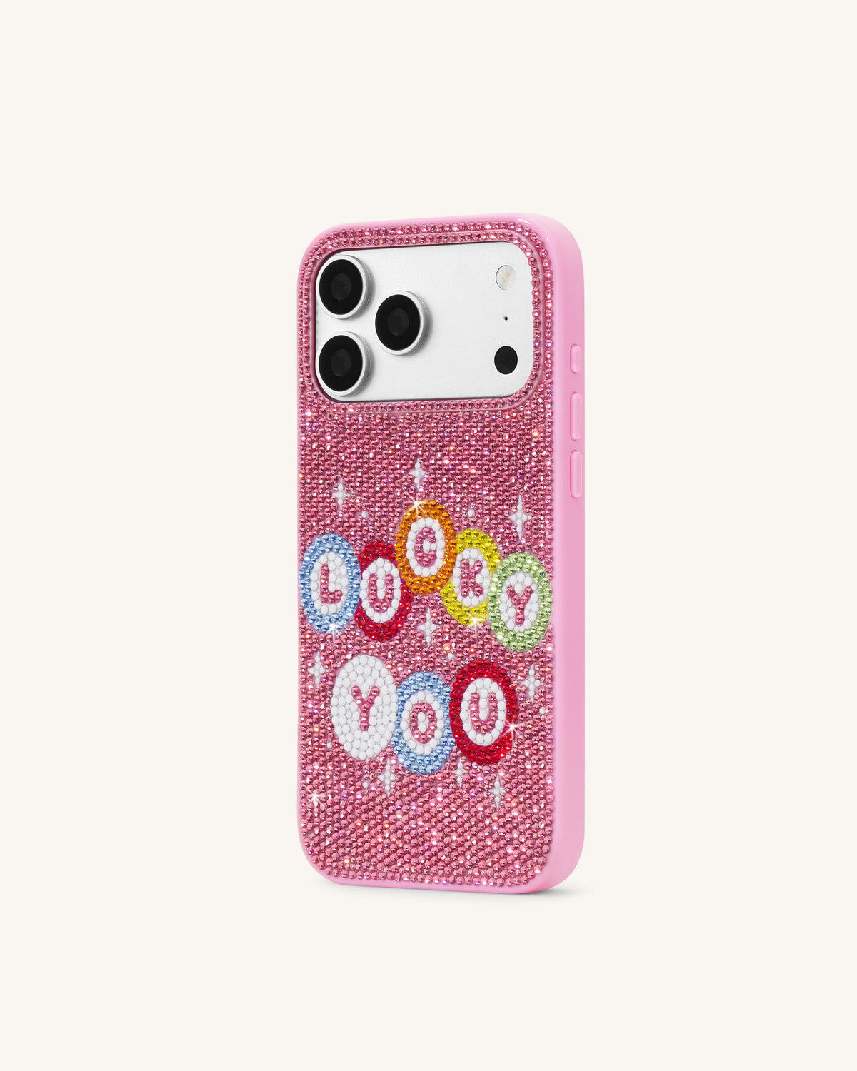 Lucky You Artificial Crystal Phone Case - Pink
