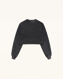 The Enchanted Rhinestone Rose Sweatshirt  - Black