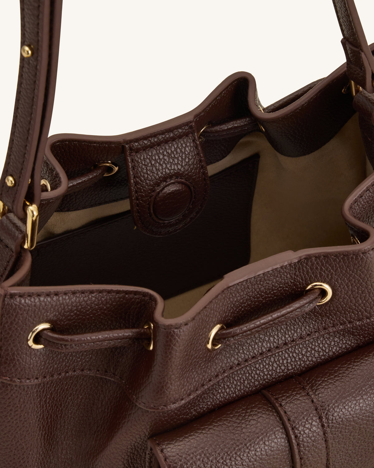 Harper Drawstring Shoulder Bag - Brown