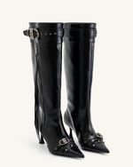 Nico Faux Fur Studded Boot - Black