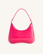 Ruby Shoulder Bag - Magenta Croc