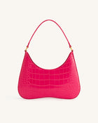 Ruby Shoulder Bag - Magenta Croc