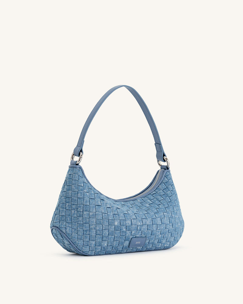 Lily Shoulder Bag - Blue Denim Weave