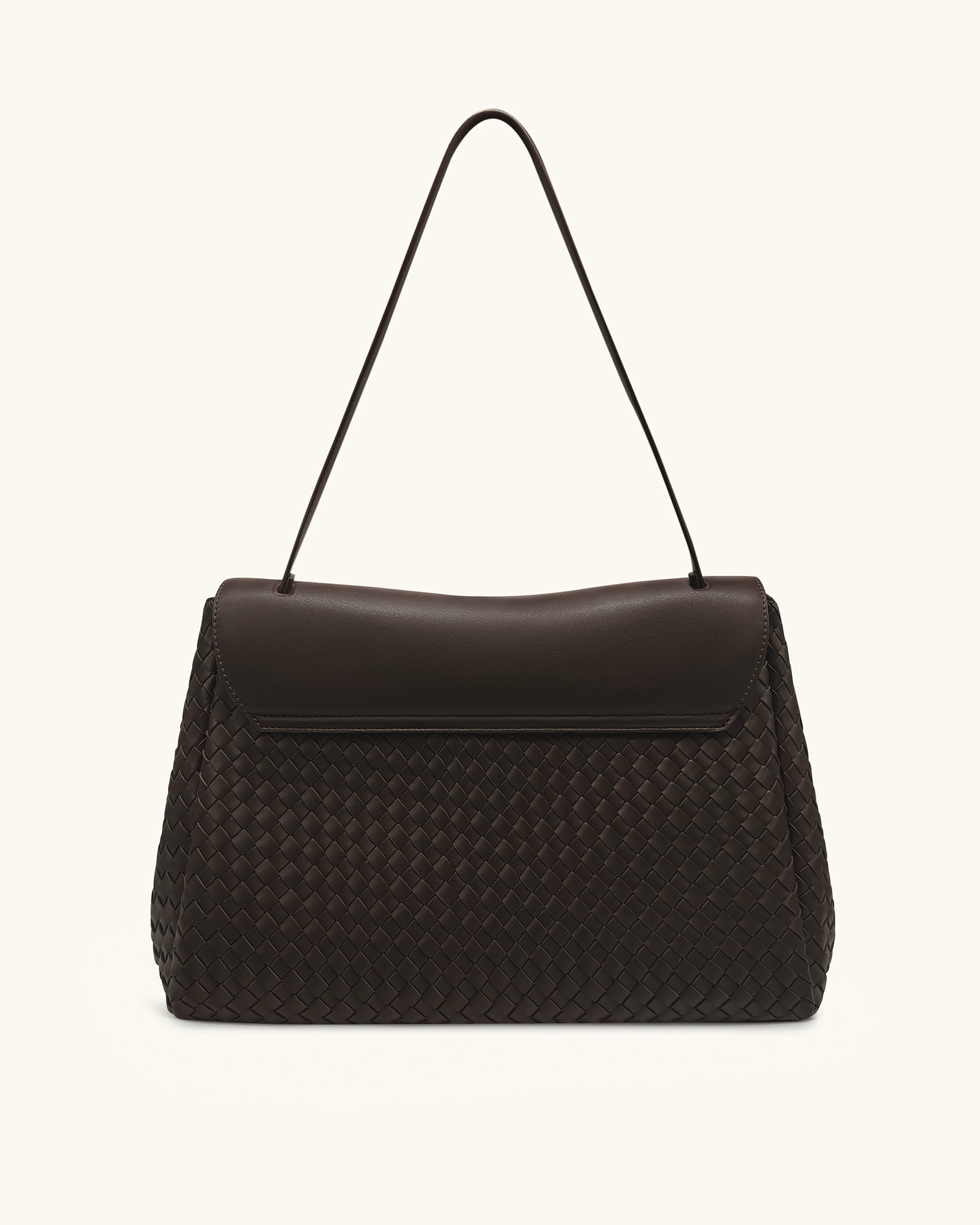 Hilary Woven Shoulder Bag - Dark Brown