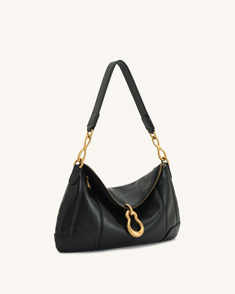 Jayla Charm Shoulder Bag - Black