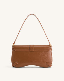 Sia Crushed Shoulder Bag - Brown
