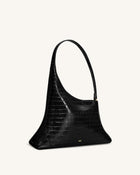 Lyra Shoulder Bag - Black Croc