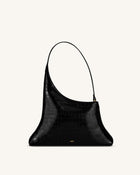 Lyra Shoulder Bag - Black Croc