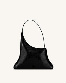 Lyra Shoulder Bag - Black Croc
