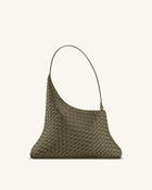 Lyra Woven Shoulder Bag - Olive Green