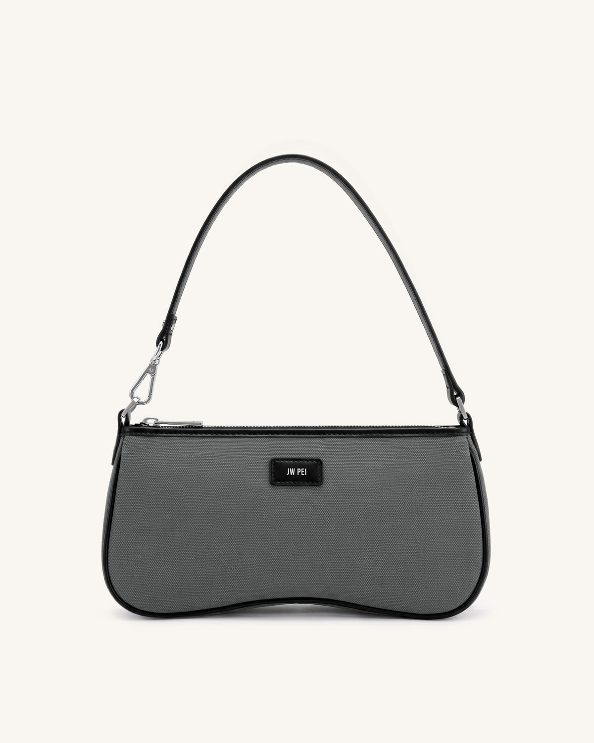 Eva Shoulder Handbag - Black Gray Canvas