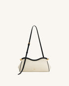 Naomi Curved Shoulder Bag - Black Canvas
