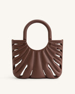 Faye Leaf Beach Bag - Brown