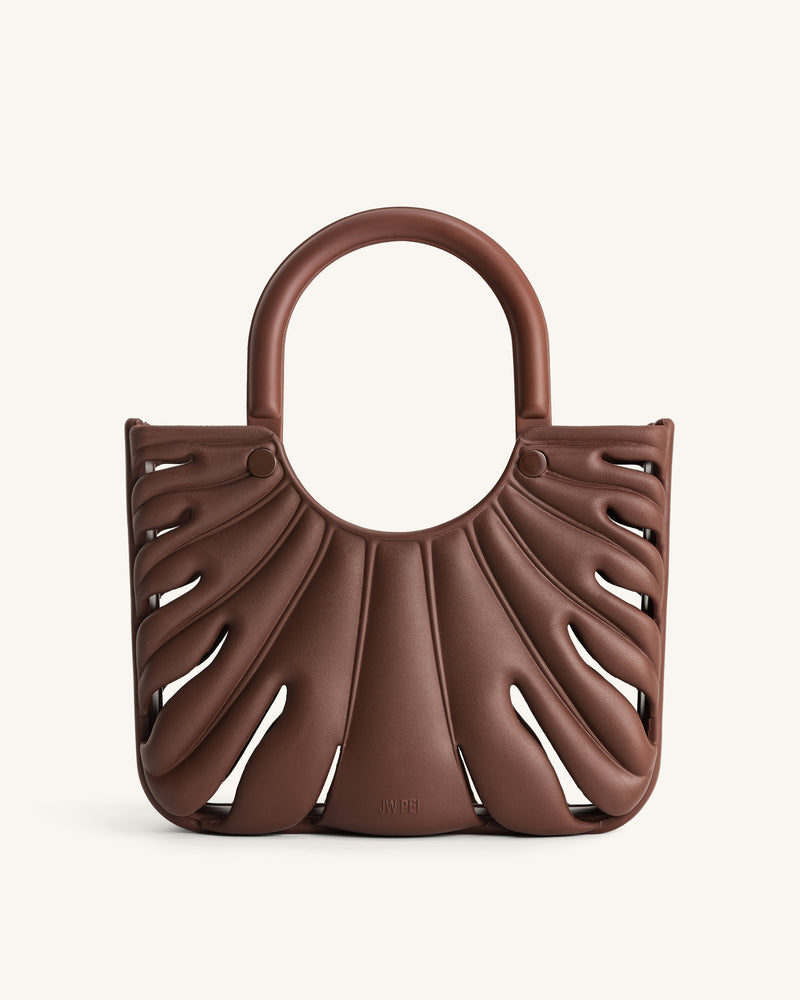 Faye Leaf Beach Bag - Brown