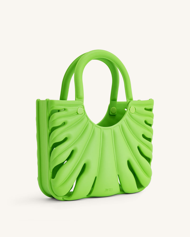 Faye Leaf Beach Bag - Neon Green