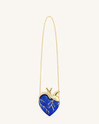 Maren Artificial Crystal Heart Shaped Bag - Cobalt Blue