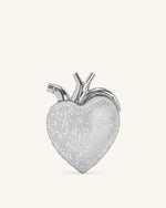 Maren Artificial Crystal Heart Shaped Bag - Silver