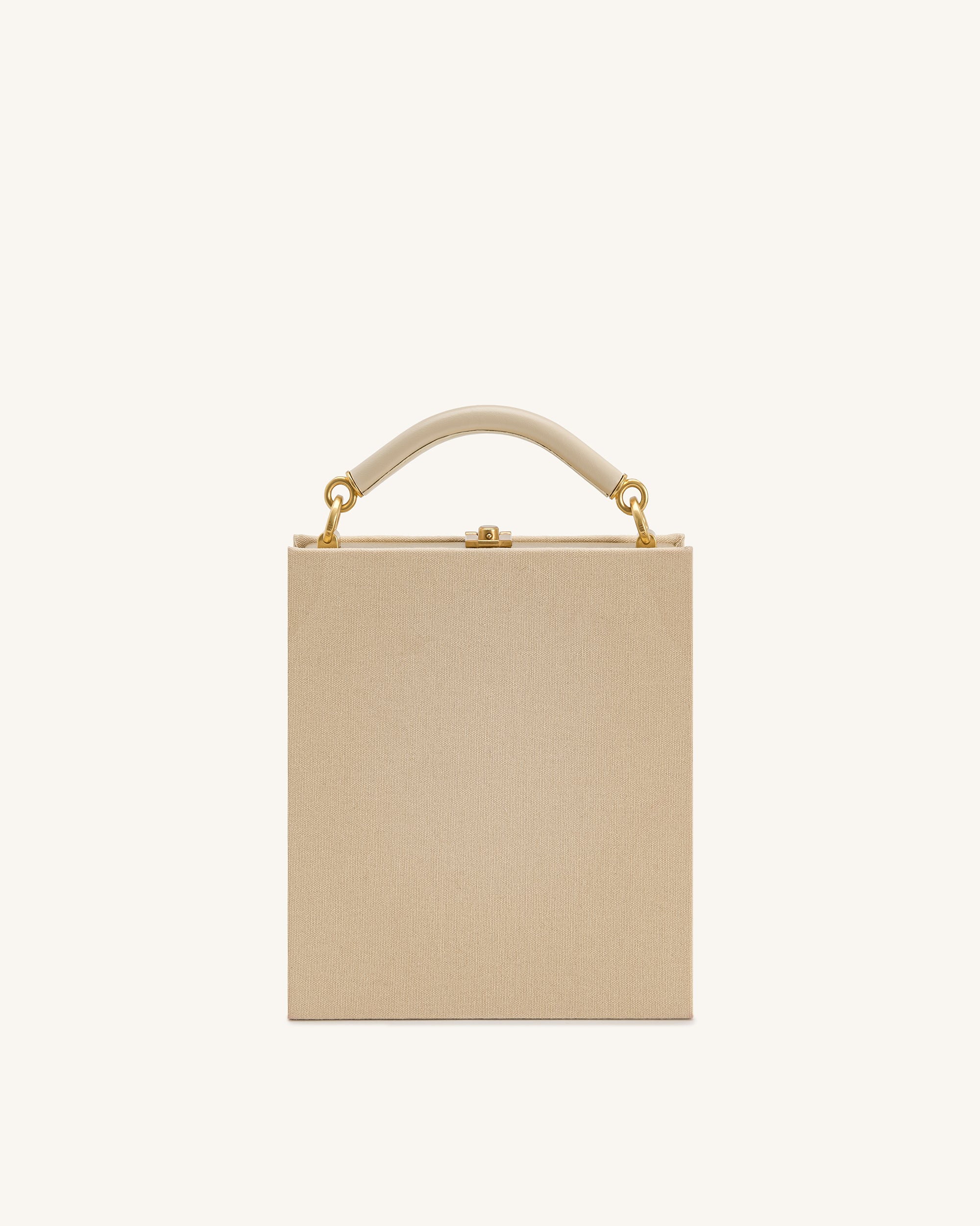 Elle Picnic Pattern Book Top Handle Bag - Khaki