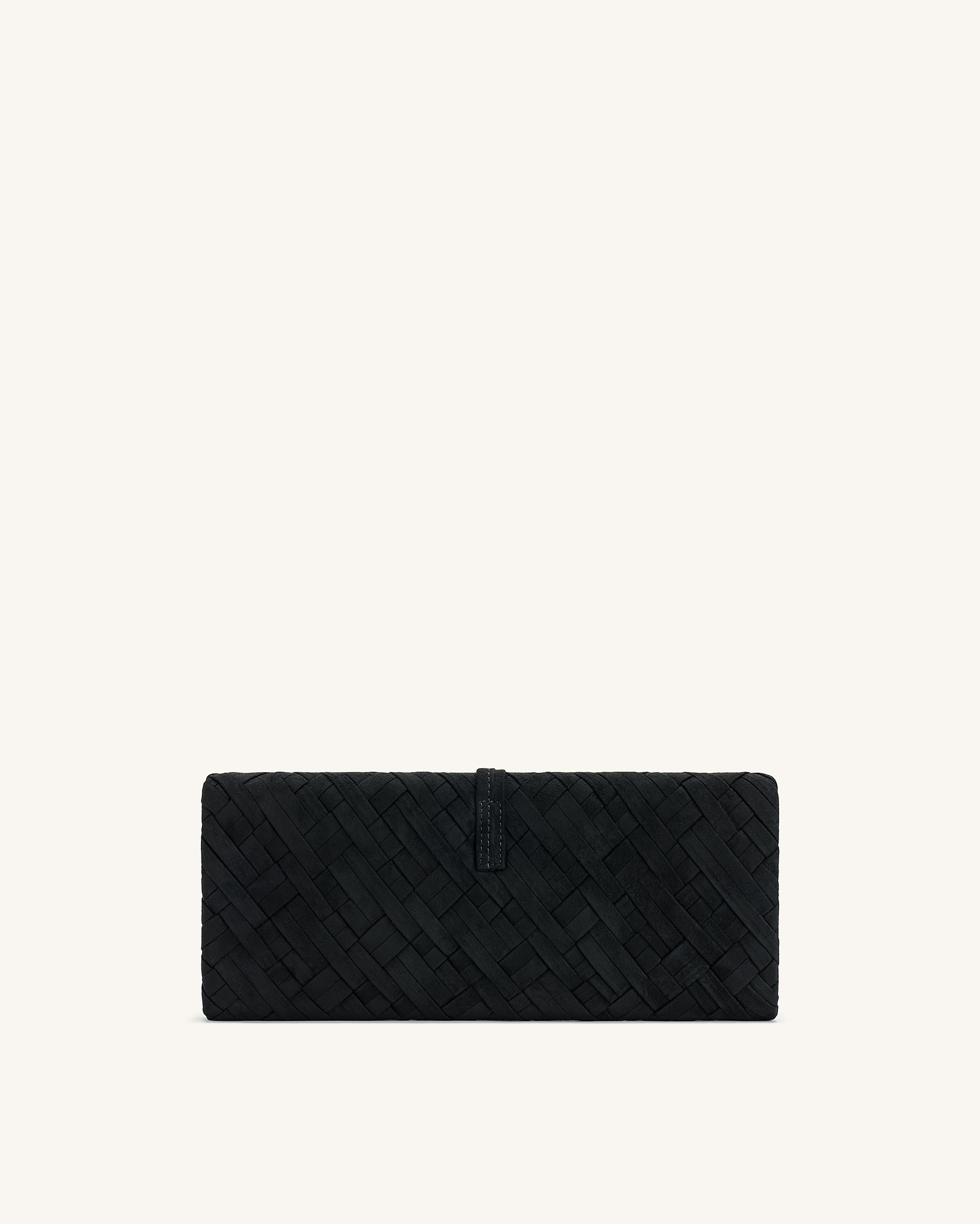 Zaria Woven Clutch - Black