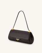Eloise Woven Shoulder Bag - Dark Brown