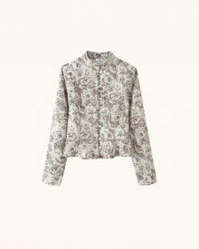 Vintage Floral Pattern Jacket - Beige
