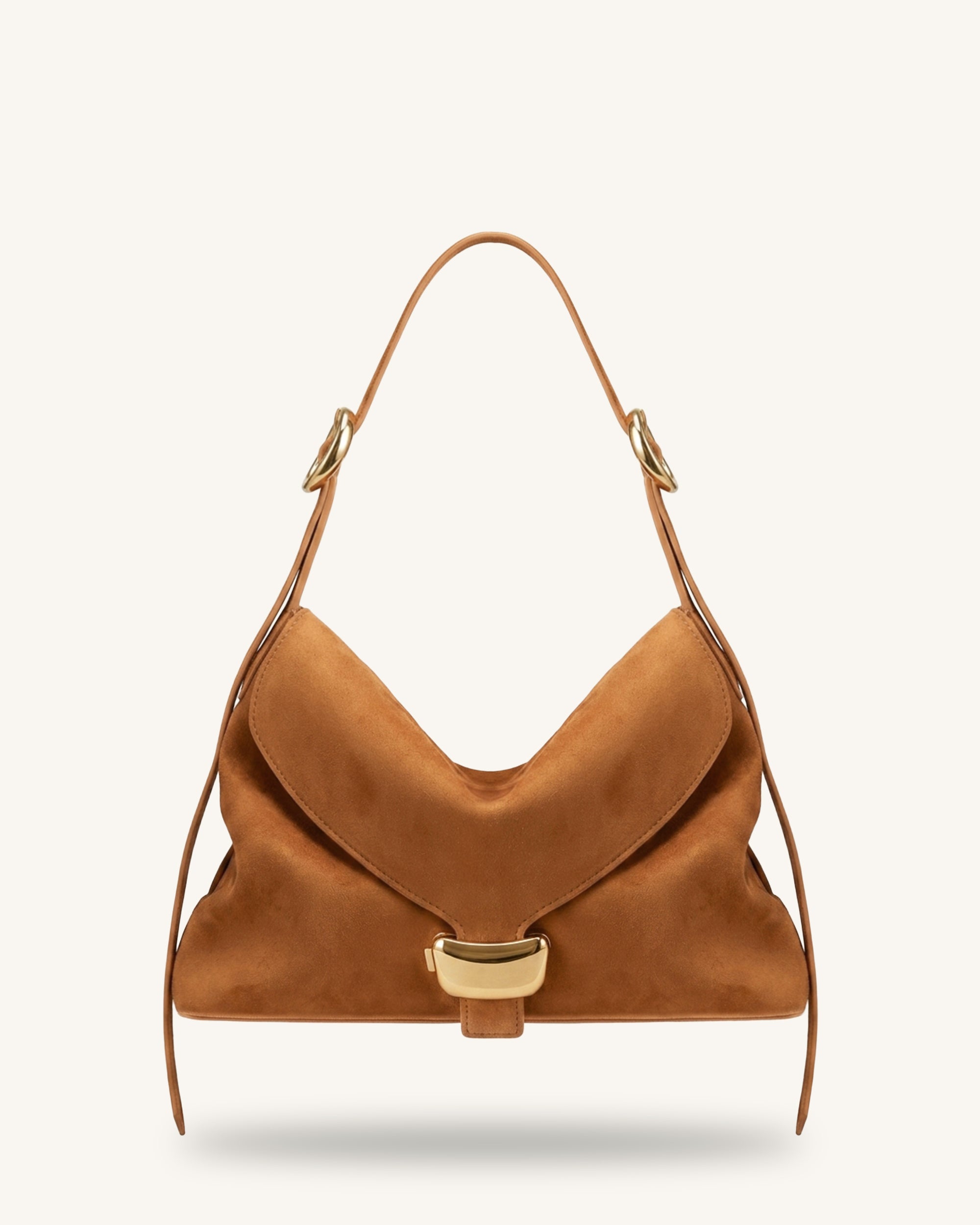 Sienna Faux Suede Hobo Bag - Brown