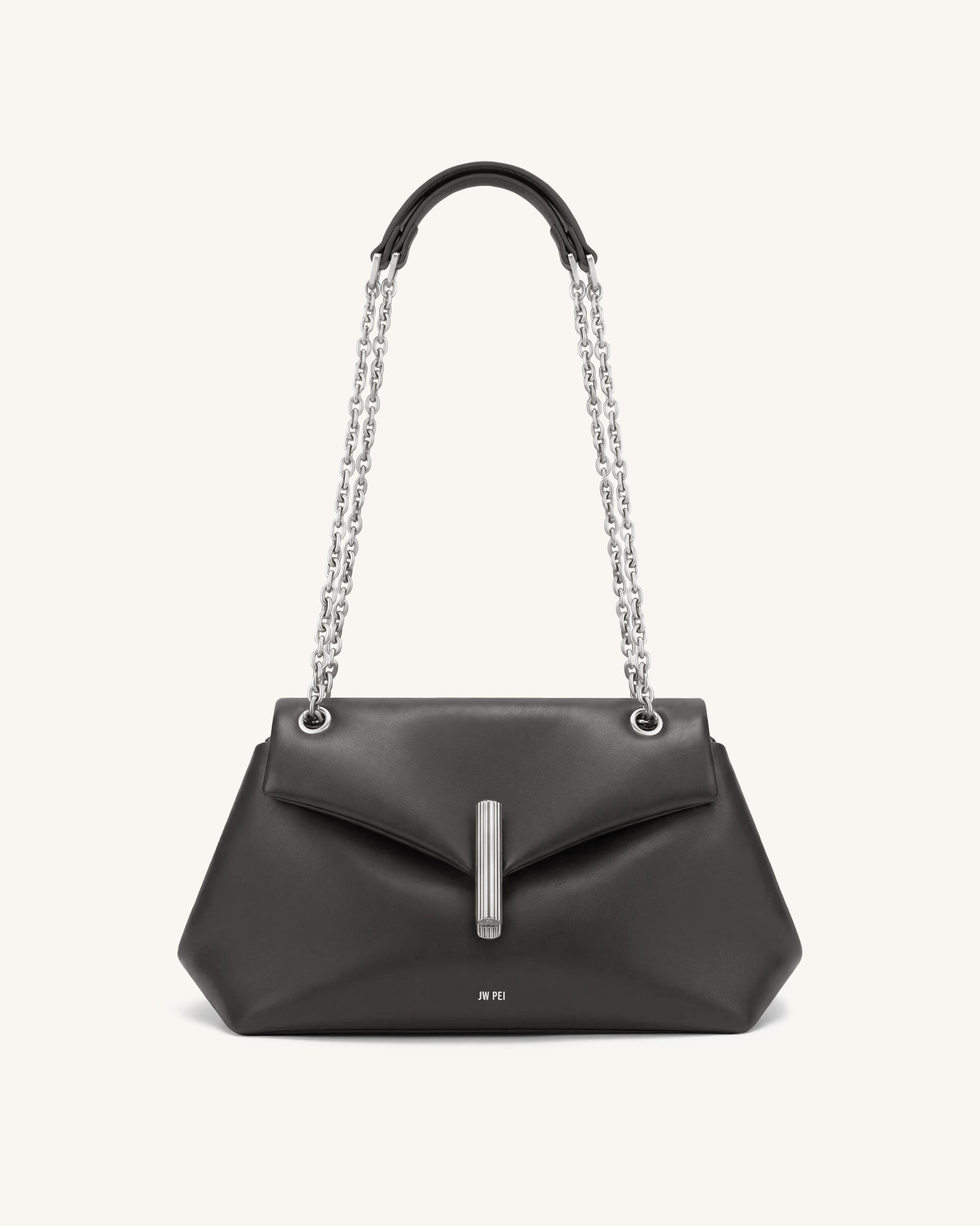 Valerie Chain Flap Shoulder Bag - Charcoal Gray