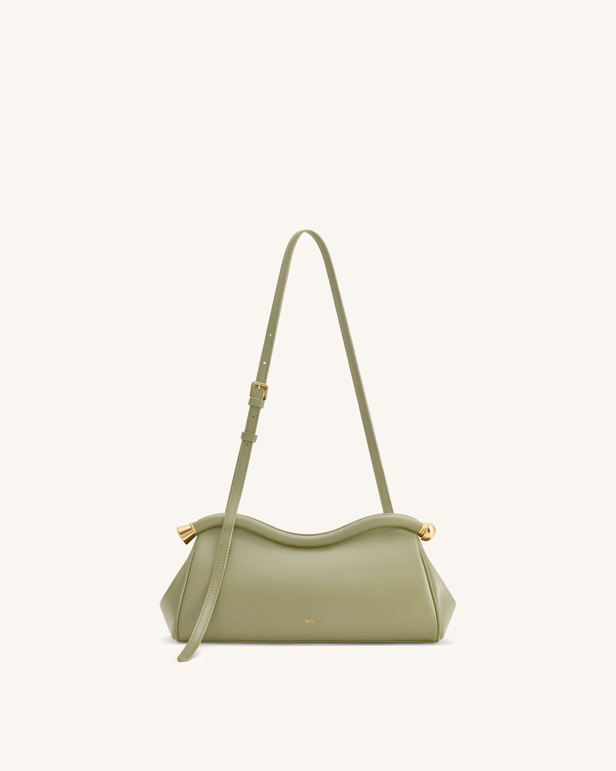 Naomi Curved Shoulder Bag - Light Green