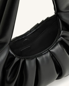 Ashley Ruched Shoulder Bag - Black