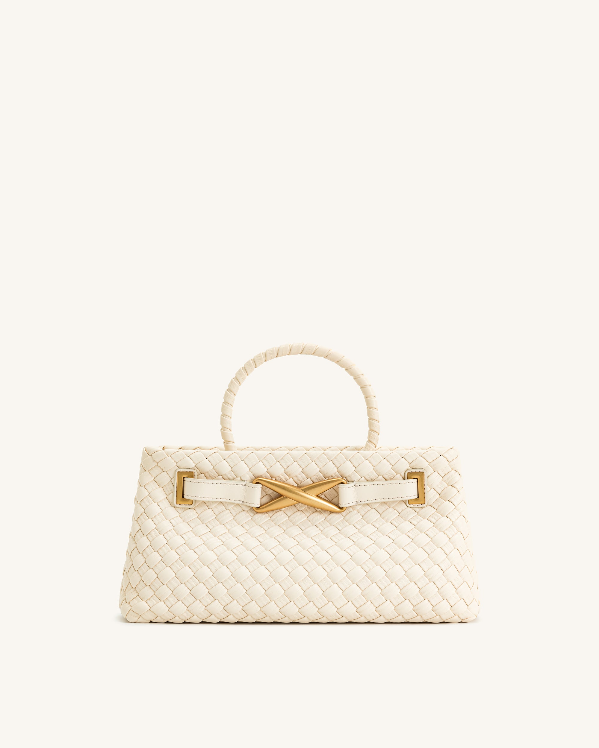 Elora Woven Tote Bag - White