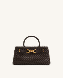 Elora Woven Tote Bag - Dark Brown