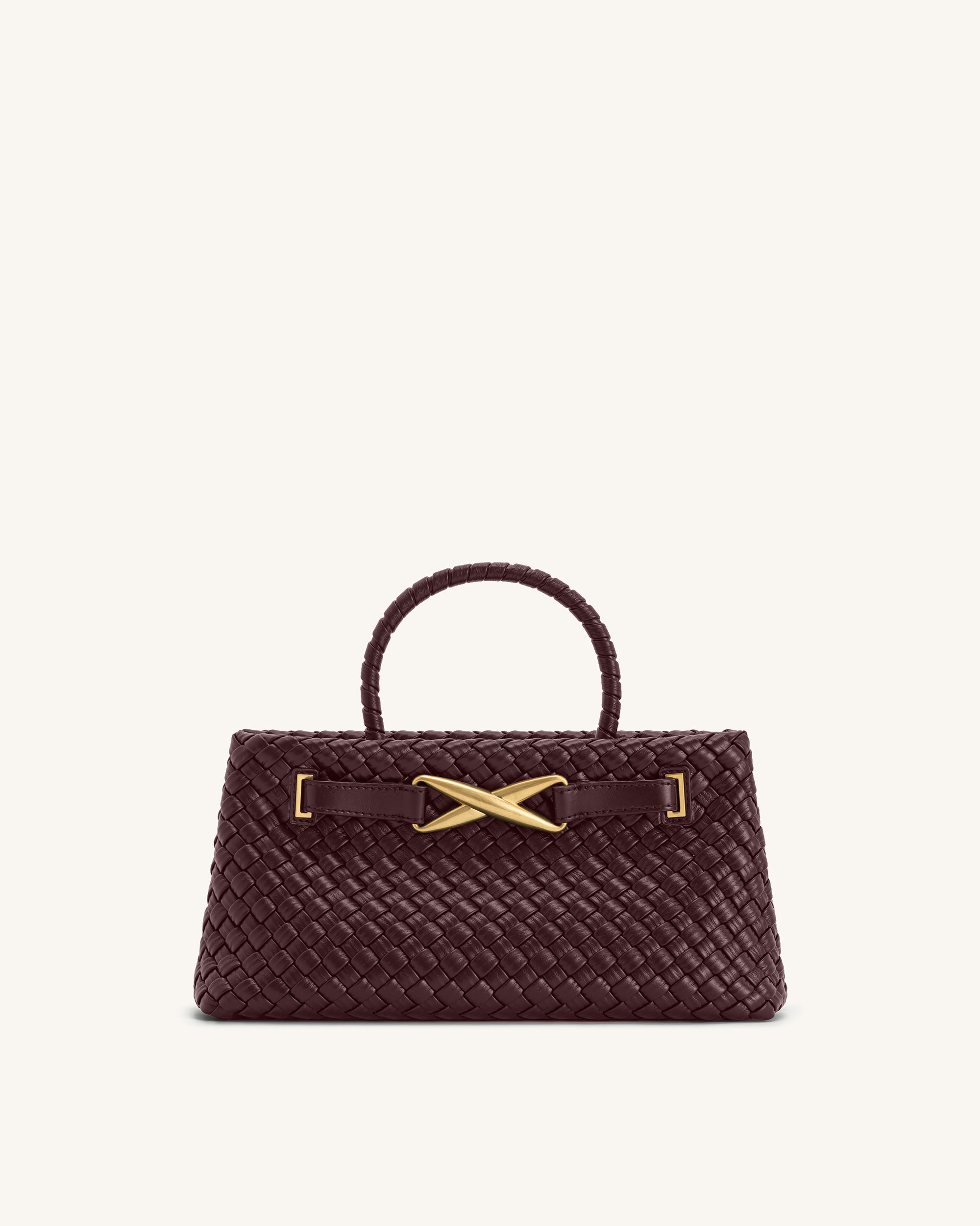 Elora Woven Tote Bag - Deep Burgundy