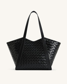 Kiana Large Capacity Weave Texture Tote Bag - Black