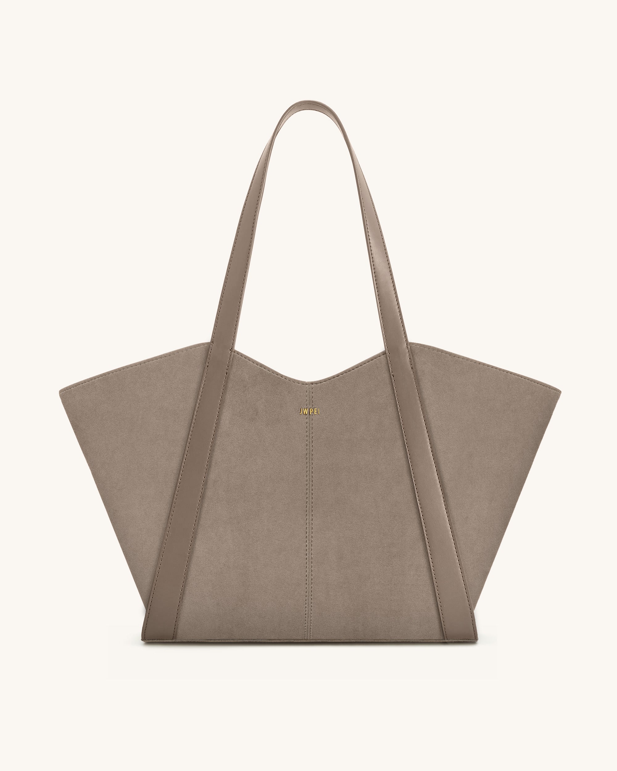 Kiana Large Capacity Faux Suede Tote Bag - Taupe