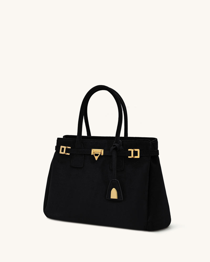 Miley Belt Embellished Tote Bag - Black