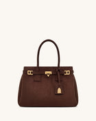 Miley Belt Embellished Tote Bag - Brown