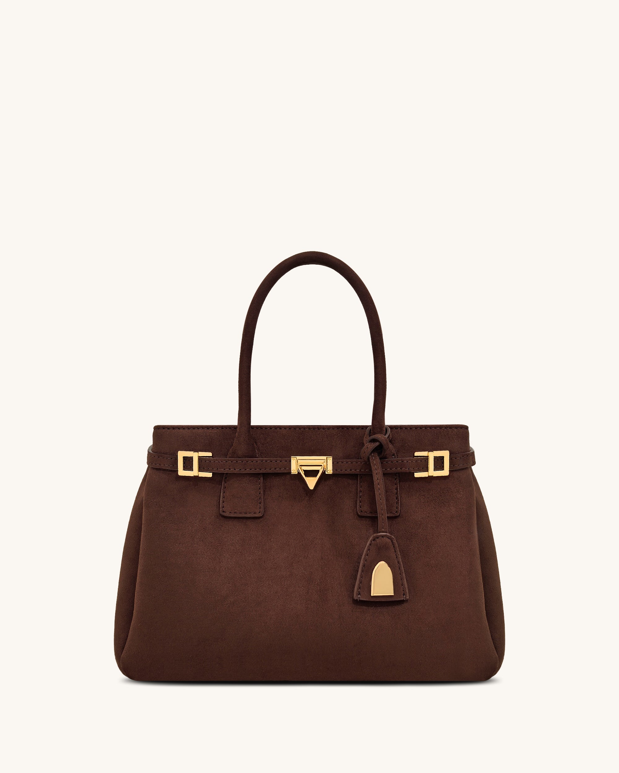 Miley Belt Embellished Tote Bag - Brown