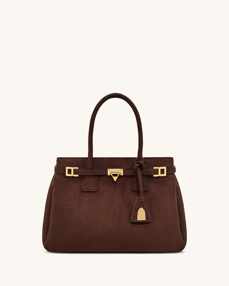 Miley Belt Embellished Tote Bag - Brown