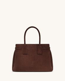 Miley Belt Embellished Tote Bag - Brown