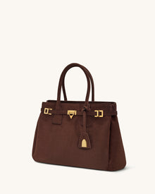 Miley Belt Embellished Tote Bag - Brown