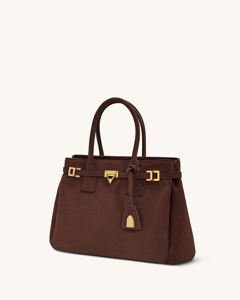 Miley Belt Embellished Tote Bag - Brown