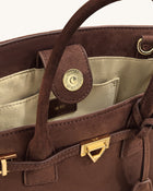 Miley Belt Embellished Tote Bag - Brown