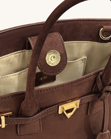 Miley Belt Embellished Tote Bag - Brown