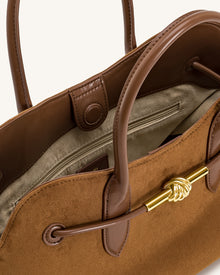 Adele Metal Rope Knot Tote Bag - Caramel Brown