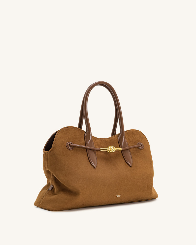 Adele Metal Rope Knot Tote Bag - Caramel Brown