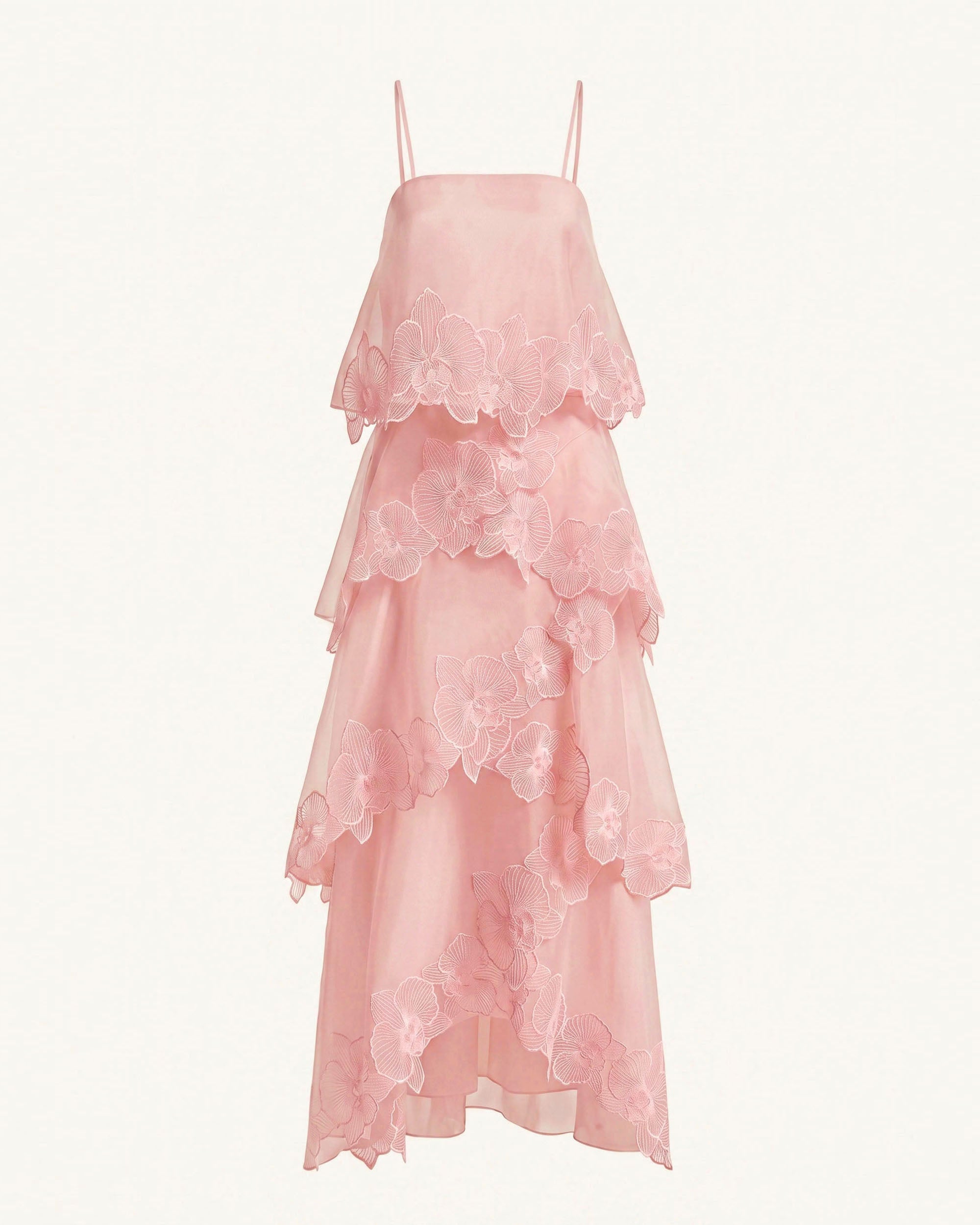 Orchid Embroidered Layered Maxi Dress - Blush Powder