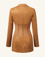 Suede Corset Jacket Mini Dress - Camel