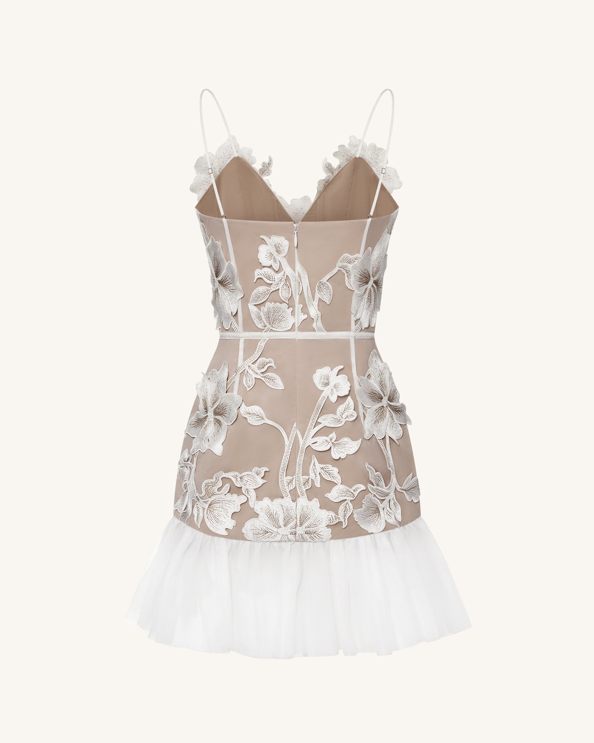 Floral Sling Mini Dress - White